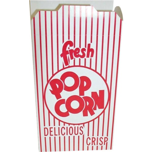 Dixie Automatic Bottom Popcorn Boxes with Reclose Tab 500 Count Red