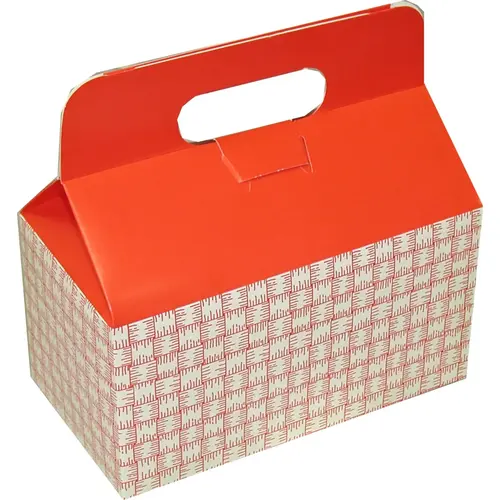 Dixie Small Auto-Bottom Handled Take Out Carton 125 Count Red Plaid