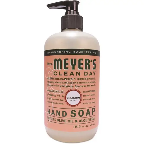 Mrs. Meyer's SJN651332 Mrs. Meyer'S Clean Day Liquid Hand Soap, Geranium, 12.5 Oz, Case Of 6
