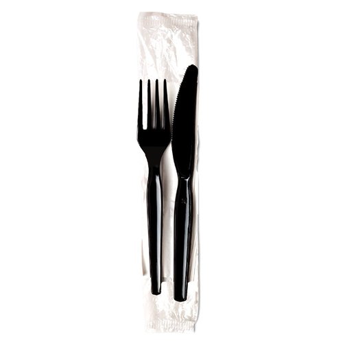 DIXIE CH54NC7 CUTLERY KIT BLACK HEAVY WEIGHT