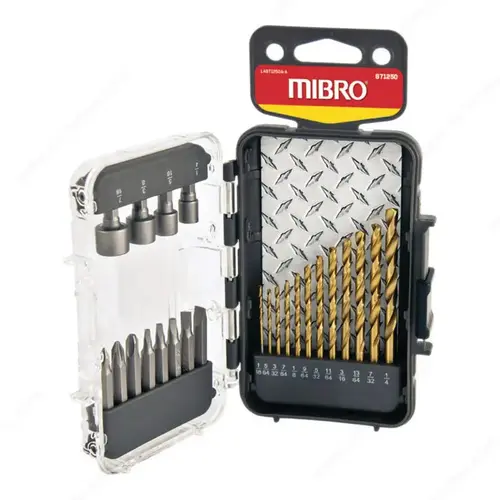 Titanium Nitride Coated Drill Bit Set - 24 Pieces