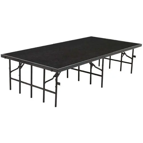 National Public Seating S3616C-10 National Public Seating 3 ft X 8 ft Stage, 16" Height, Black Carpet