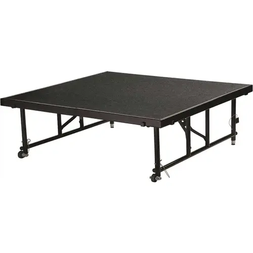 National Public Seating TFXS48481624C-10 48" Transfix Stage Platform, 16" - 24" High Black Carpet