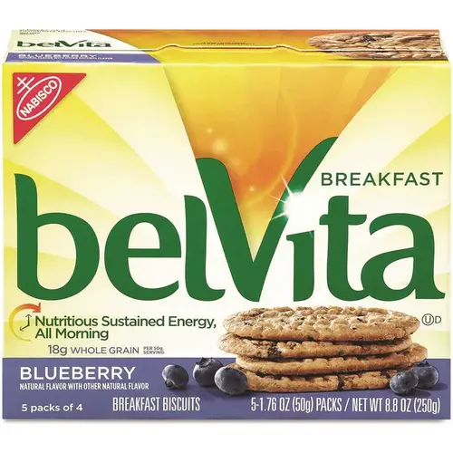 Nabisco CDB02908 Nabisco 1.76 Oz Blueberry Belvita Breakfast Biscuit Package Of 64
