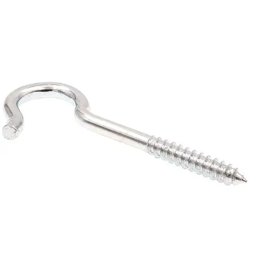 GENERIC 9068872 Generic Round Bend Screw Hooks,zinc, Package Of 10