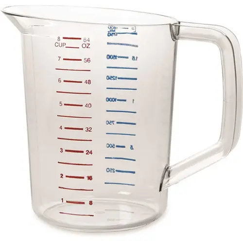 Rubbermaid Commercial 2 Qt Clear Polycarbonate Measuring Cup Package Of 6