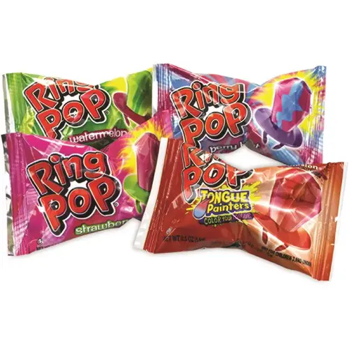 Bazooka GRR22000013 Bazooka Ring Pop Lollipops, Assorted Flavors, 0.5 Oz, 40 Piece Tub