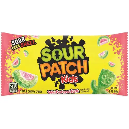 Sour Patch Kids GRR30400004 Sour Patch Kids Chewy Candy, Watermelon, 2 Oz Bags, 24/pack