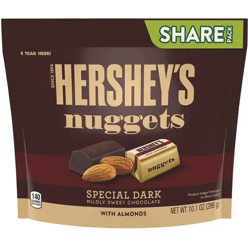 Hershey's GRR24600444 Nuggets Share Pack, Special Dark Almonds 10.1 Oz Bag