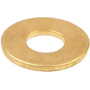 Defender Security 9079685 Defender Security Flat Washers, #10 X 7/16 In. Od, Solid Brass, Package Of 100