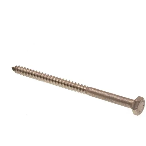 Generic Hex Lag Sws, 1/4 In X 4 In, Grd 18-8 Ss, Package Of 25