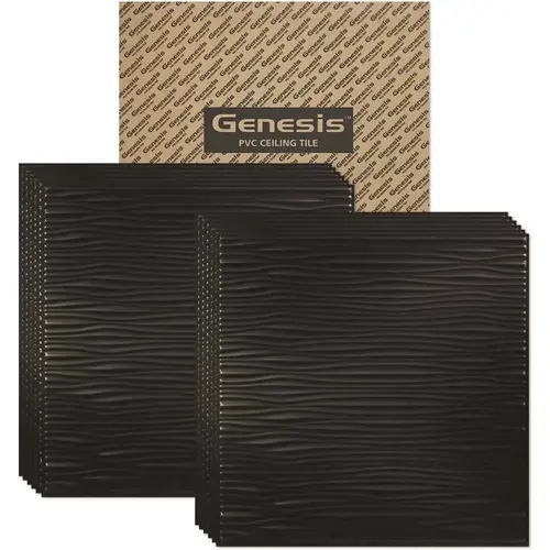 Genesis 751-07 Genesis 2ft X 2ft Drifts Black Lay In Ceiling Tile, Carton Of 12