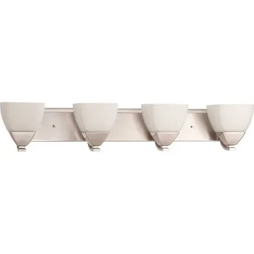 Progress Lighting P2703-09 Appeal Four Light Brushed NICKEL Bath Light Etched Whtie Glass
