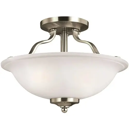 Generation Lighting 7739002-962 Traditional Brushed NICKEL Emmons Two Light Semi-Flush Mount