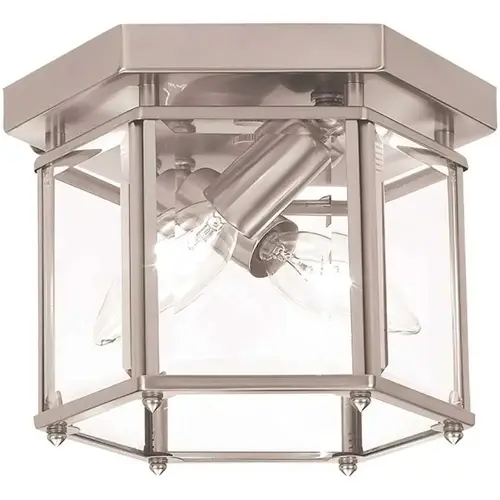Generation Lighting 7647-962 Brushed NICKEL Bretton Two Light Ceiling Flush Mount