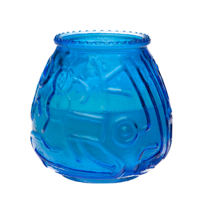 STERNO 40120 WAX FILLED GLASS EURO VENETIANS BLUE GLASS
