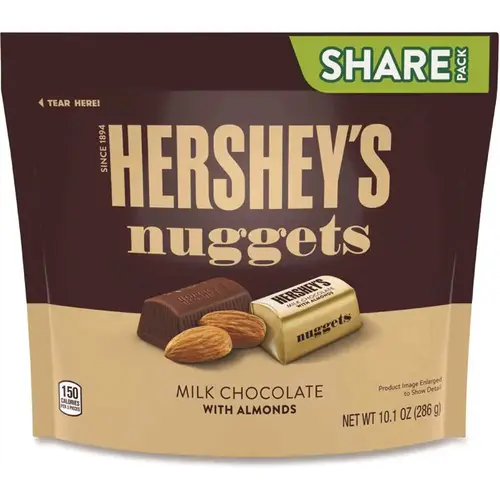 Hershey's GRR24600442 Nuggets Share Milk Chocolate With Almnds 10.1 Oz Bag