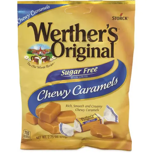 Werther'S Original GRR30201006 Werther'S Original Werther's Originalsugar Free Chewy Caramel Candy, 2.75 Oz Bag, Package Of 3