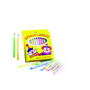 STERNO 40180 BIRTHDAY CANDLE SPIRAL STRIPE 36 CANDLE