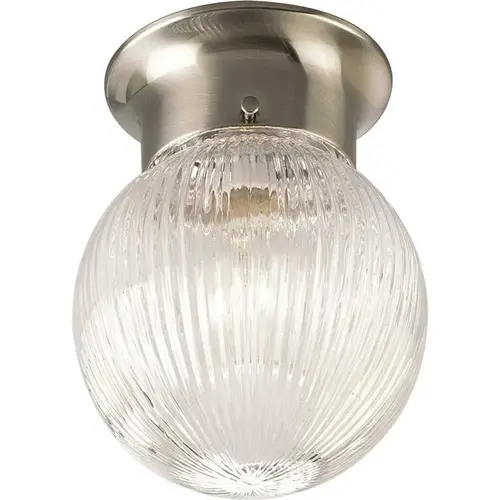 Progress Lighting P3599-09 Progress Lighting NICKEL One-Light Flush Fixture 6.37 X 7.25