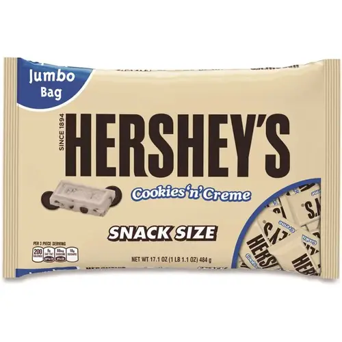 Hershey's GRR24600029 Hershey'S Snack Size Bars, Cookies N Creme, 17.1 Oz Bag, Package Of 2