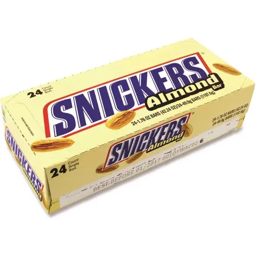 Snickers GRR20902448 Snickers Snickers Almond Bar, 1.76 Oz Bar Package Of 24