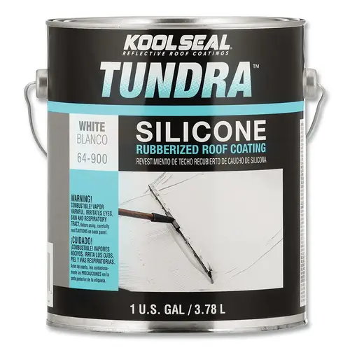 KOOL SEAL KS0064900-16 Tundra  Silicone Rubberized Roof Coating, 1 gal, Can, White - pack of 4
