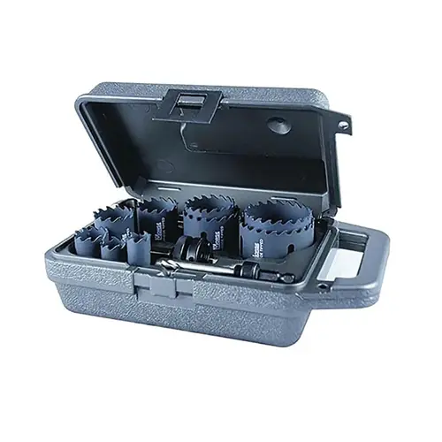 M.K. MORSE MHST100 Hole Saw Kit, 12-Pc Industrial Carbide-Tipped Hole Saws with Arbors and Case