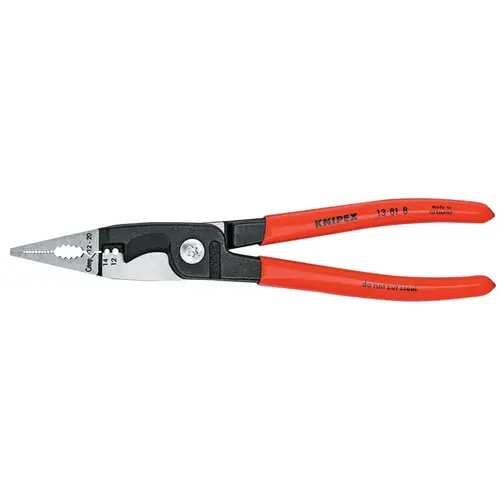 Knipex 13818 Electrical Installation Pliers, Straight Cut, 8 in, Red