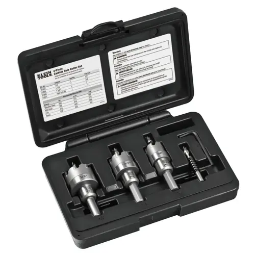 4-Piece Carbide Hole Cutter Sets, 7/8 in-1 3/8 in Cut Diam.