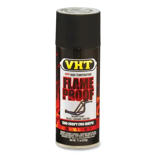 VHT ESP102000 FLAMEPROOF  Ceramic Coating, 11 oz, Aerosol Can, Flat Black - pack of 6