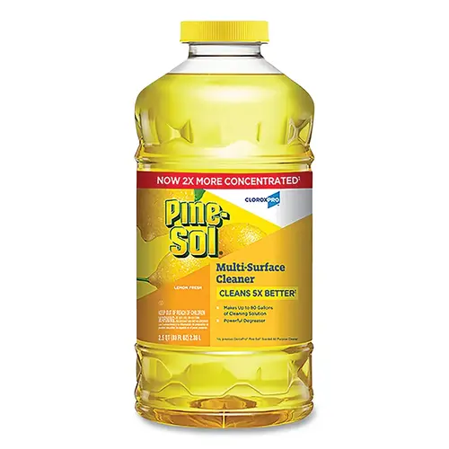 PINE SOL CLOX60607 Multi-Surface Cleaner, 80 oz, Bottle, Lemon Yellow