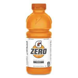 GATORADE ZERO 04318 G Zero Sugar Ready-to-Drink Thirst Quencher, 20 oz, Bottle, Orange - pack of 24