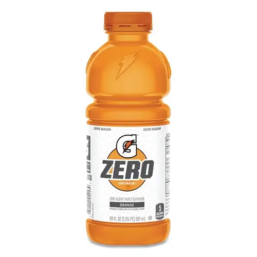 GATORADE ZERO 04318 G Zero Sugar Ready-to-Drink Thirst Quencher, 20 oz, Bottle, Orange - pack of 24