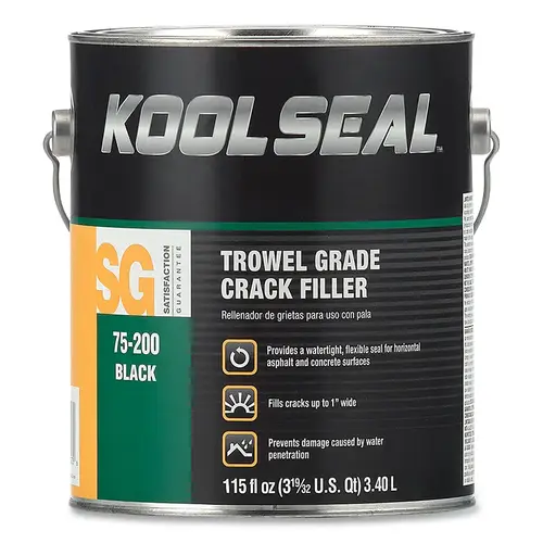 KOOL SEAL KS0075200-16 Trowel Grade Driveway Crack Filler, 1 gal, Can, Black - pack of 4