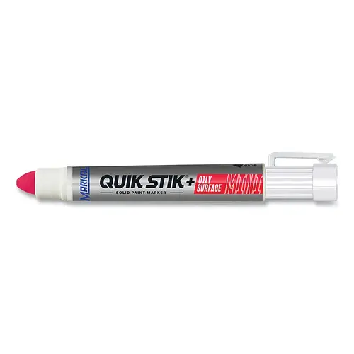 NISSEN BY MARKAL 28772 Quik Stik + Oily Surface Mini Solid Paint Marker, 5/16 in dia Medium Bullet, Red - pack of 12