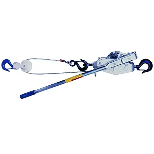 LUG-ALL 4000-20 Cable Ratchet Hoist-Winch, 2 Ton, 20 ft Lifting Height, 110 lbf