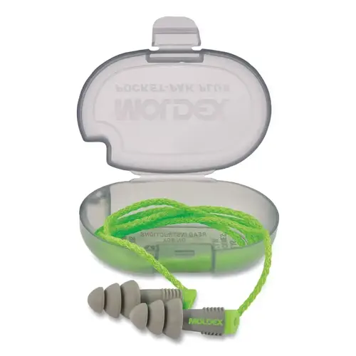 ALPHAS 6434 Alphas  Reusable Earplug, Vinyl, Green/Gray, Unattached Cord - pack of 50