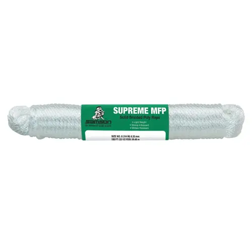SAMSON ROPE 021016010030 Supreme MFP Rope, 800 lb Cap, 1/4" dia x 1000 ft, White - pack of 1000