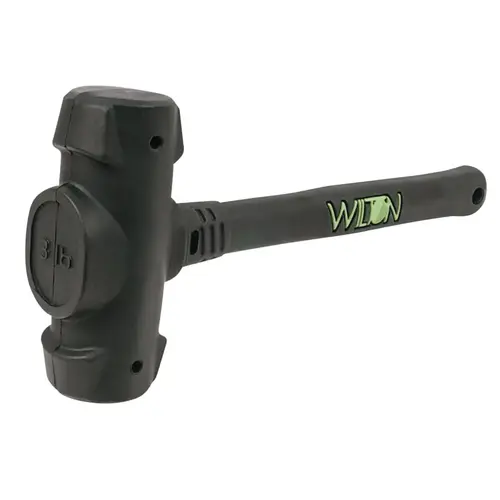 WILTON 55314 Dead Blow Hammer, 3 lb Head, 14 in Handle, Steel/Vulcanized Rubber, Gray