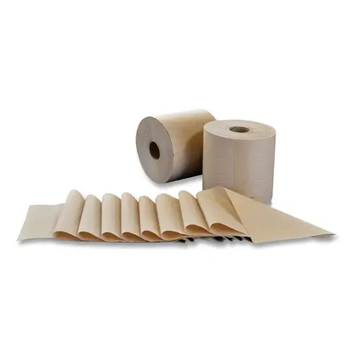 BASELINE INC B80N Hardwound Roll Towels, 7.9 in W x 800 ft L Roll, Brown