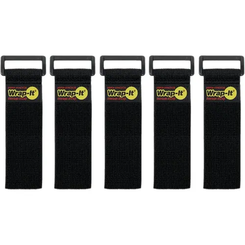 Wrap-It Storage 705-09B Super-Stretch 9 In. x 1 In. Elastic Hook & Loop Cinch Straps (5-Pack)
