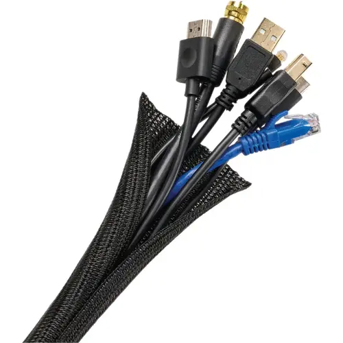 Wrap-It Storage 400-SM-10x75BL 10 Ft. x 3/4 In. Black Mesh Cable Sleeve