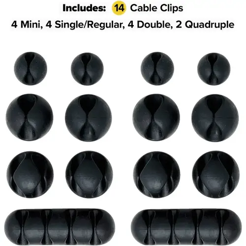 Wrap-It Storage 514-CLIPS-BL Single Black Cable Clip (14-Pack)