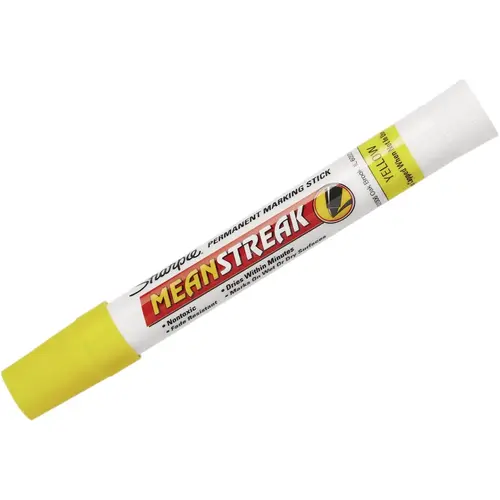 Mean Streak Yellow Bullet Tip Waterproof Marker (12-Count)