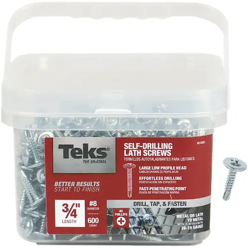 Teks 21525 #8 x 3/4 In. Modified Truss Head Drill Point Lath Screw (600 Ct.)