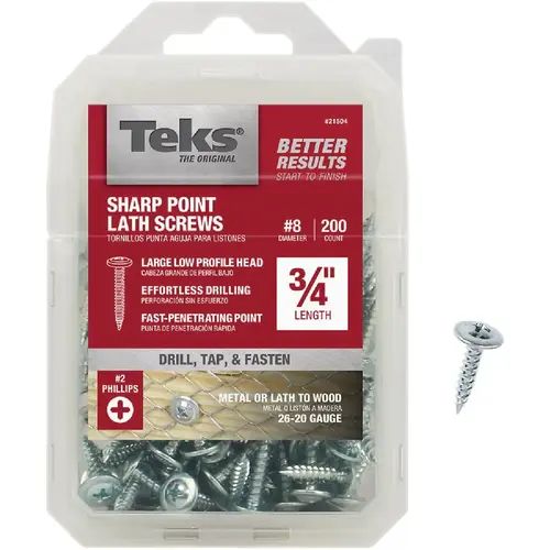 Teks 21504 #8 x 3/4 In. Modified Truss Head Sharp Point Lath Screw (200 Ct.)