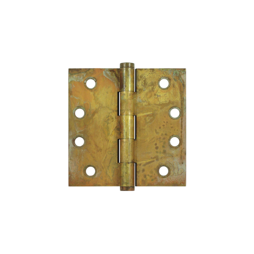 4" Height X 4" Width Square Corner Mortise Hinge Plain Bearing Rust Pair