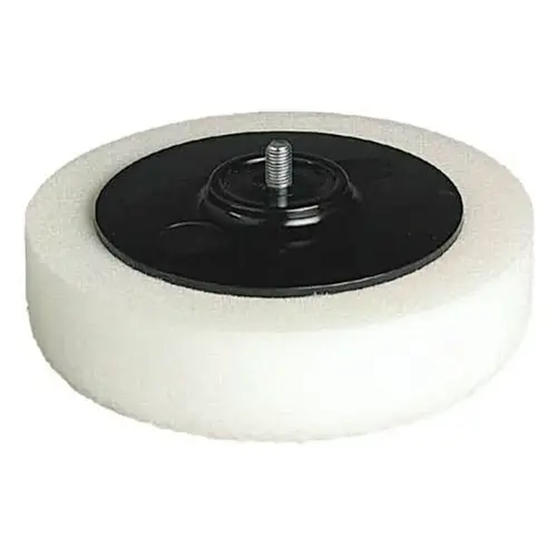 Polishing Foam Pad, 6 in dia, 5/16 in-24 Thread Shaft