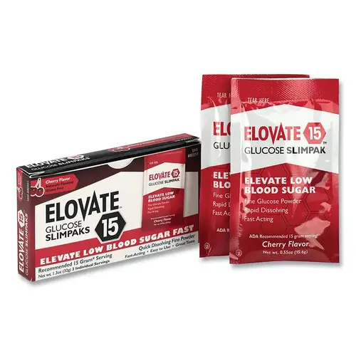 ELOVATE 15 90551-001 Elevate Glucose Packet, 0.56 oz, Black Cherry - pack of 60